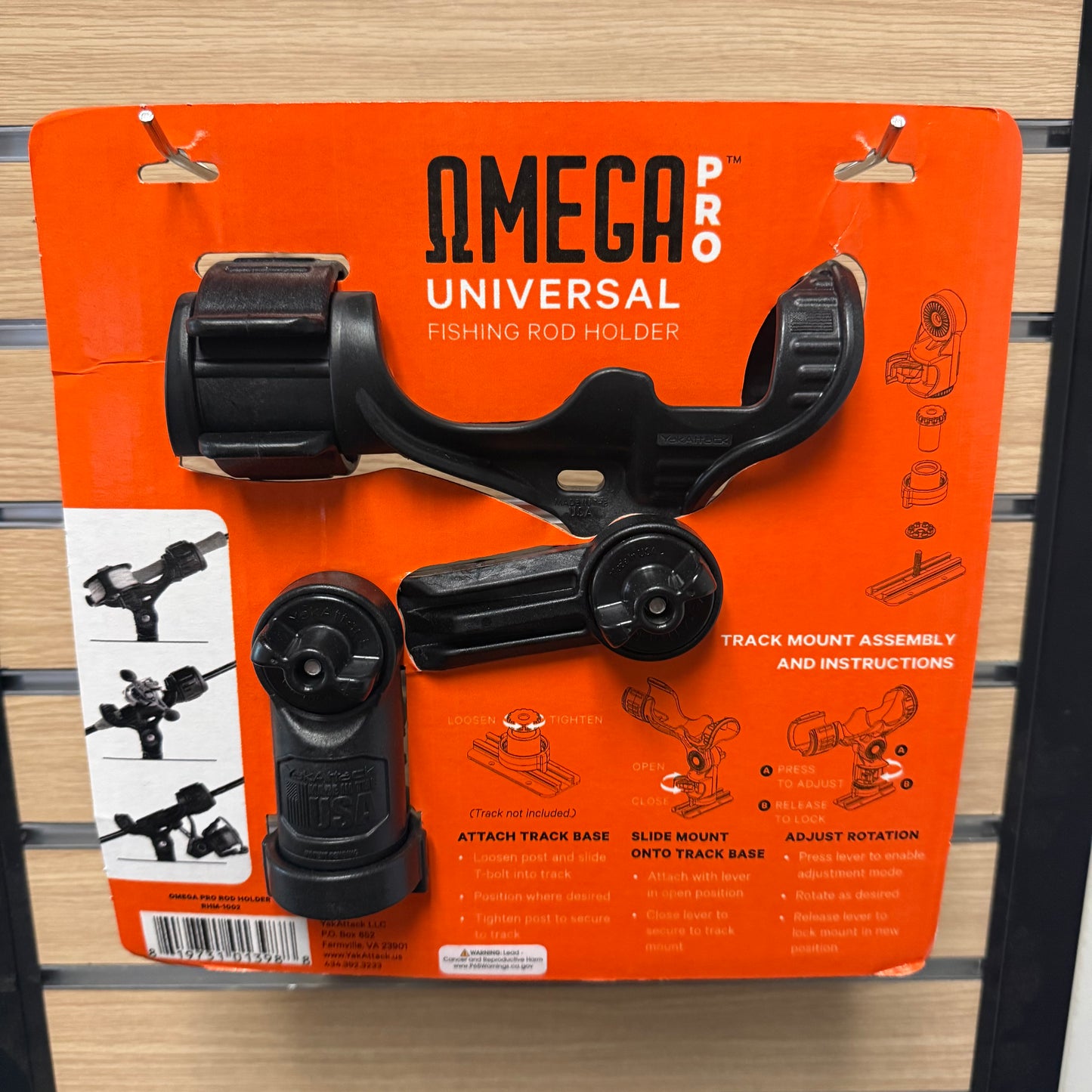 YakAttack Omega Pro Rod Holder with LockNLoad Track Mounting Base