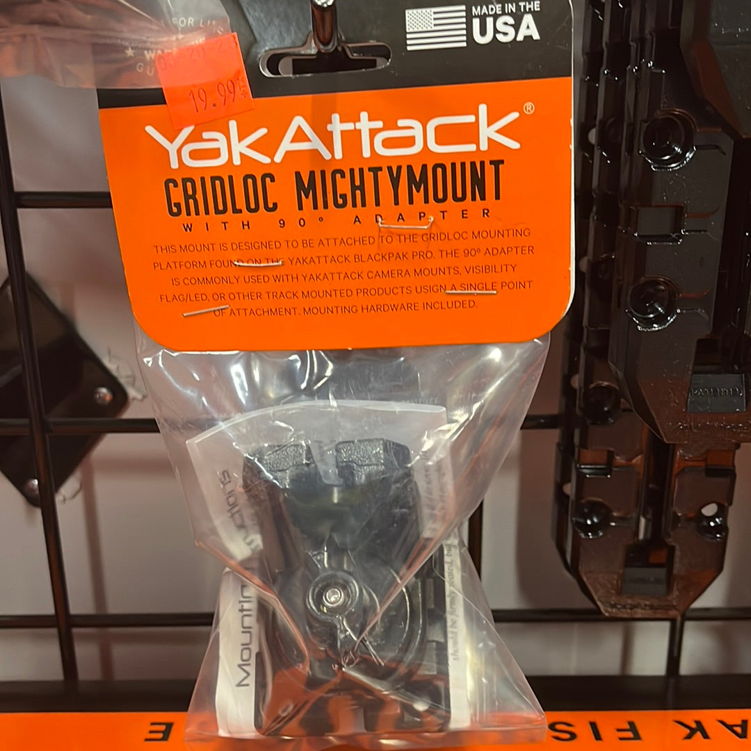 YakAttack GridLoc Mighty Mount with 90 Degree Adapter