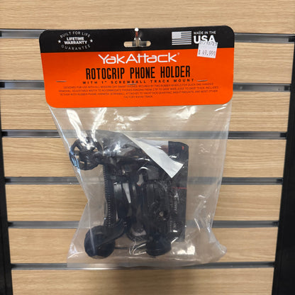 YakAttack RotoGrip Phone Holder with 1" Screwball Track Mount