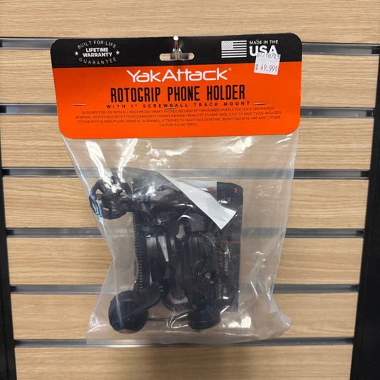 YakAttack RotoGrip Phone Holder with 1" Screwball Track Mount