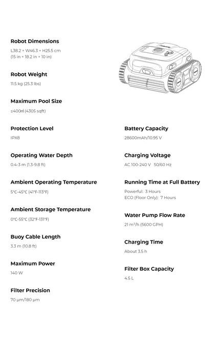 BN Pro Robotic Pool Cleaner